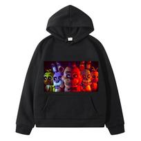 Bear Rabbit Žaidimas Kawaii Hoodies Rudens vilnos megztiniai berniukams FNAF anime megztinis y2k sudadera megztinis Striukė vaikiški drabužiai mergaitėms 130 juoda