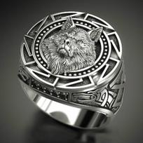 Vyrų 925 vintažinio vilko totemo tajų sidabro žiedas Šiaurės šalių mitologijos vikingų kario vilko galvos vyrų žiedas 11