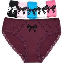 Didelio dydžio apatiniai moteriški seksualūs nėriniuoti kelnaitės spausdintos kelnaitės Medvilninis tarpkojo vidutinio aukščio apatinis trikotažas 2XL-4XL 6 vnt. 2XL