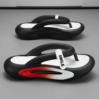 MCTIN Unisex Flip Flop vasariniai paplūdimio batai neslystančios platforminės šlepetės moterims 5 cm minkštos storos padas vyriškos EVA šlepetės 36 juoda