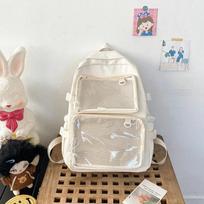 Japoniškas Kawaii Itabag Moterims Naujas 2024 Skaidrus Kuprinė Moterims Didelės Talpos Ita Kuprinė Mokyklinės Kuprinės Kolegijos Studentui JK L balta