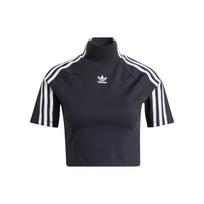 Adidas Originals Trefoil Išsiuvinėtas Logotipas Trumpa Apykaklė T-marškinėliai Moteriški Viršutiniai Drabužiai Juodi IV9323 XXS