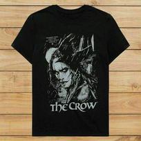 „Crow Forever“ klasikiniai juodi vintažiniai unisex marškinėliai trumpomis rankovėmis L gray