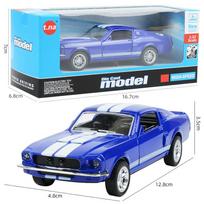 1/32 mastelio žaislinio automobilio modelis, skirtas Ford Mustang senovinio lydinio dyzelinio automobilio modeliui, klasikiniam ištraukiamo automobilio kopija, skirta vaikams Dovana 1/32-Size:12.8*3.5*4.8cm mėlyna