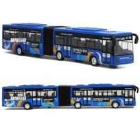 1/80 miesto autobuso žaislas, liejamo lydinio pritraukiamos transporto priemonės, metro sujungtas elektrinis autobusas, garsai ir šviesos modeliai Automobiliai žaislai Mokomoji dovana vaikams 1/80-Size:28*5*5cm mėlyna