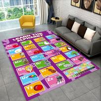 ABC Animacinis raidynas Vaikams Ropojantiems Vaikams Žaidimų Kambarys Ankstyvojo Ugdymo Plotas Kilimėlis,Kilimas Svetainei Miegamajam Sofai,Neslystantis Kilimėlis 40x60cm(15x23in)