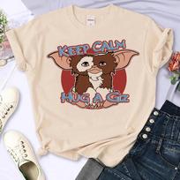 „Gremlins“ marškinėliai, moteriški „Anime Streetwear“ komiški marškinėliai, moteriški dizainerio drabužiai trumpomis rankovėmis 2024 m. vasaros moteriški moteriški marškinėliai S