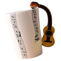 Keraminis puodelis Kavos puodelis Instrumentinis puodelis Creative Gift Black Guitar gray