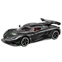 1/24 sportinio automobilio modelio Koenigsegg lydinio diecast, didelio modeliavimo mastelio žaislas, ištraukiamas atgal durys gali atidaryti berniukų gimtadienio dovanos dekoravimas juoda