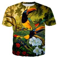 Spalvingas papūga 3D spausdinti vyriški laisvalaikio trumparankoviai marškinėliai Kryžminės sienos nauji vyriški marškinėliai S