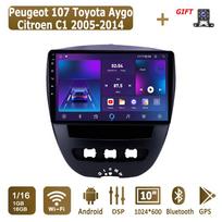Android Carplay Automobilio Radijas Peugeot 107 Toyota Aygo Citroen C1 2005-2014 Multimedia Grotuvas Galvos Vienetas Stereo GPS Navigacija BT WIFI 4+64GB 1+16GB