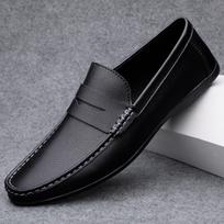 FashionSummer Mens Casual Loafers Leather Loafer Shoes For Men Fashion Light Flats Man White Sneakers Slip-On Driving Big Size 38-47 44 juoda