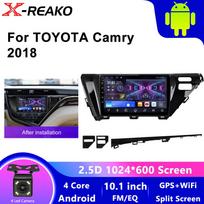 „Android“ automobilio radijas, skirtas „Toyota Camry 8“, 2017 m., 2018 m., 2019 m., 2020 m., automobilio stereofoninės medijos vaizdo grotuvo galvos blokas, belaidis „Carplay“ „Android Auto“ 4 core 1GB+32GB carplay