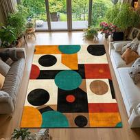 Vidurio amžiaus boho kilimas retro geometrinis raštas plotinis kilimas neslystantis kilimas namų svetainei miegamojo dekoras sofa stalas dideli kilimai 40X60cm-16x24in