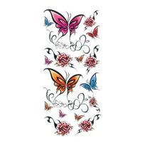 Mėlyna rožė gėlė laikina tatuiruotė lipdukas slyvos žiedo didelis raštas gėlė rankos uždengimas vandeniui atsparus tatuiruotės lipdukas pavyzdinė tatuiruotė 90*190MM