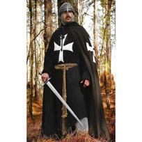 Helovinas Viduramžių Tamplierių Hospitolių Tunika Su Gaubtu Apsiaustas Cosplay Kostiumas Renesanso Surkotas S balta