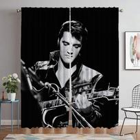 Namų interjero užuolaidos svetainei Elvis tiulis miegamajam atspalviai užuolaidos 2 vnt. Helovino dekoracija tamsinanti užuolaida W50xH70cmx2pcs-CL