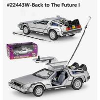 WELLY Metalo 1/24 mastelio modelis Žaislinis automobilis Delorean Filmui Atgal į ateitį Dalį 1/2/3 DMC-12 Metalinis Lydinio Žaislinis Automobilis Vaikams Dovana