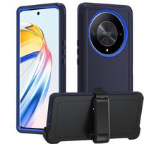3IN1 Otter Armor Box tvirtas dėklas Honor Magic 7 Lite X9A/B/C X8 X7 X6 200 Lite 6 5Lite Defender serijai Silikoninis itin tvirtas su klipsu Apsauginis dangtelis For Honor X8 4G tamsiai mėlyna spalva