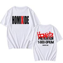 Rock Band HXG Homixide Gang Marškinėliai Vasariniai Medvilniniai Trumpomis Rankovėmis Vyriški Moteriški Drabužiai Grafinis Marškinėlis Grunge Spausdinimo Viršus XS white