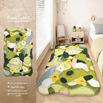 Unikalus miško samanų pliušinis kilimas: Nešvarumams atsparus miegamojo ir arkos lango grindų kilimėlis rudeniui ir žiemai 60x160cm - Upgraded Non-slip Cotton Base