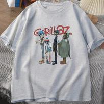 Muzikos grupė Gorillaz PUNK ROCK marškinėliai Vyrai, Moterys, 90-ųjų vasara S smėlis
