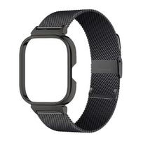 Dirželio dėklo apsauga Redmi Watch 5 laikrodžiui Apyrankė Redmi Watch 4 laikrodžiui Metalinė apyrankė Apsauginis dangtelis Redmi Watch 5 Apyrankė juoda