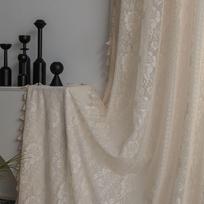 Yiman Qiyun Geometrinės languotos nėriniais užuolaidos svetainei, balkonui, miegamajam, erkeriui, šviesą praleidžiančios ir meninio dizaino Special Size 25/Square Meter