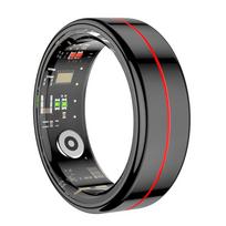 YurKem Smart Ring Širdies ritmo kraujo deguonies ir kraujospūdžio matuokliai Vyrai Moterys Fitness Tracker Sport IP68 Neperšlampamas Bluetooth žiedas Size 7 (17.5mm) juoda