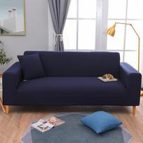 High-Density Elastic Solid Color Non-Slip Universal Sofa Cover Matching cushion cover 45x45cm prūsijos mėlyna spalva