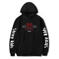 Nauja mada Stray Kids Kpop gerbėjams, atspausdintas džemperis, lauko sportas, cosplay puloveriai, gobtuvas, cosplay kostiumas XS juoda