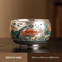 Chinoiserie Tea Cup Sterling Silver 999 Master Cup Single Chinoiserie Gilt Silver Tea Cup Ceramic Kung Fu Tea Set Tea Cup Large High Stall Gift