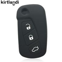 Silikoninis automobilio raktų dėklas Ford KA MK2 Urban Street Ka transporto priemonėms Dėklas Raktų laikiklis Raktų pakabukas Nuotolinio valdymo apvalkalas Striukė 3 mygtukai 2008-2016 juoda