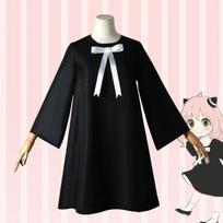 Anime SPY Cosplay Anya Forger Cosplay Kostiumas Lėlės Perukas Suknelė Ragas ŠEIMOS Galvos apdangalas Pilnas Rinkinys Helovino Kostiumai Suaugusiems Vaikams S juoda