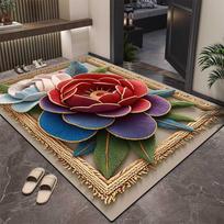 3D Gėlių Kilimas Prieškambario Kilimas Vonios Kambario Sugeriantis Kojų Kilimėlis Neslystantis Kojų Kilimėlis 40*60cm