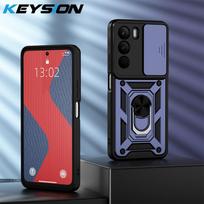 KEYSION Atsparus smūgiams šarvuotas dėklas Realme C71 Telefono dėklas su stovu ir apsauginiu žiedu kameros objektyvui OPPO Realme C71 for Realme C71 mėlyna