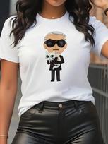 ZX Marškinėliai Animacinis KARL Moteriški Marškinėliai Laisvalaikio Mada Trumpomis Rankovėmis Patogūs Marškinėliai Vasariniai Streetwear moteriški marškinėliai moteriški drabužiai 4XL