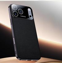 Prabangus odinis dengtas telefono dėklas iPhone 17 Pro Max 17 Air atsparus smūgiams, su objektyvo apsauga, galinis dangtelis, kietas apvalkalas iPhone17 Pro juoda