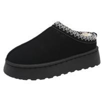 Fashion Designer Winter Platform Slippers Ultra Mini Women Fur Tasman Snow Boots Tazz Classic Warm Luxury Brand Female High Heels Shoes 36 juoda