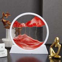 3D smėlio laikrodis: Kinetinio smėlio tapybos ornamentas kūrybiškam namų dekorui ir unikaliai dovanai 18 cm round