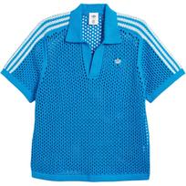 adidas x Edison Chen Nertas Polo Marškinėliai Mėlyni Unisex Gatvės Apranga JE9592 S