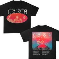 „Imagine Dragons Loom Tour 2025“ marškinėliai trumpomis rankovėmis medvilniniai vyriški / moteriški marškinėliai Aukštos kokybės minkšti unisex gatvės drabužiai, hiphopo mada S