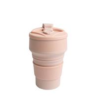 Sulankstomas silikoninis kelioninis puodelis, 500 ml, nešiojamas ir sulankstomas vandens ir kavos puodelis 350ML (Bag) rožinė