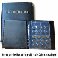 480 kišenių didelės talpos albumas anglų monetų kolekcijai, skirtas senovinėms monetoms English Cover, Black, 240 Pockets, 10 Pages