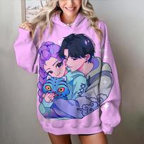 Moteriškas džemperis su gobtuvu KPop Demonų medžiotojai Džemperis su gobtuvu Kasdienis Individualizuotas gatvės drabužis Atostogų drabužis S