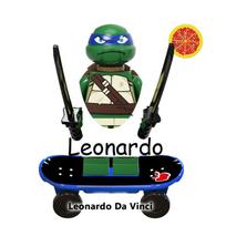 Vėžliukai Ninja Leonardas Rafaelis Mikelanželas Donatelas Šrederis Splinter Modelio konstravimo kaladėlės Veiksmo figūrėlė Animacinio filmo žaislai žalia