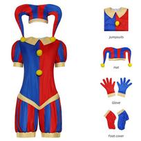 Cirko Pomni Cosplay Kostiumas Su Skrybėle Pirštinėmis Helovino Kostiumai Karnavaliniai Drabužiai(dydis 140cm-suaugęs 3XL) Kids140CM