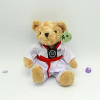 Kūrybiškas Taekwondo meškinas pliušinis žaislas meškiukas lėlė aprengiama lėlė griebimo mašinos lėlė vaikiškos dovanos 25cm raudona
