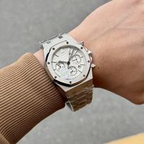 AP Royal Oak 15407 Automatinis mechaninis vyriškas laikrodis, atsparus vandeniui, su šviečiančiu plieniniu dirželiu
