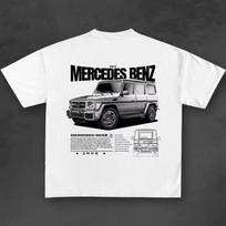 2025 Spausdinti Vintažiniai Marškinėliai Medvilniniai Mercedes Benz Rašto Trumpomis Rankovėmis Gatvės Tendencija Hip Hop Harajuku Unisex ir Unisex Marškinėliai S